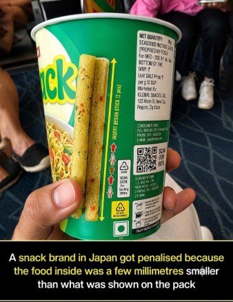 A snack brand in Japan can actually get penalised if the food inside doesn’t closely match what’s shown on the packaging.